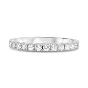 Prong-Set Half Pave Wedding Diamond Band
  RJ-KR5140W-WB