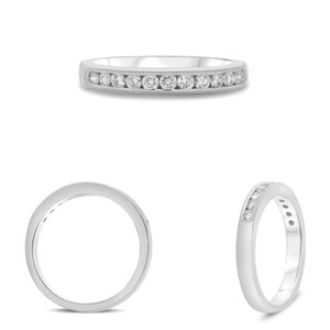 White Gold Milgrain Pave Diamond Band
  UR1304W-WB