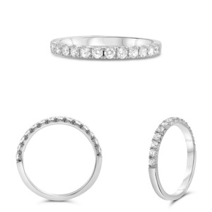 Prong-Set Half Pave Wedding Diamond Band
  KR5140W-WB