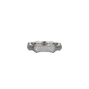 Sterling Silver Elle " Bamboo" Rhodium Plated Cubic Zirconia Ring Size 6 Sterling Silver Elle " Bamboo" Rhodium Plated Cubic Zirconia Ring Size 6