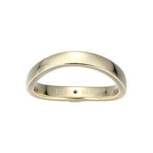 Sterling Silver  Elle "Luna" Yellow Gold Plated Curved Band Size 6