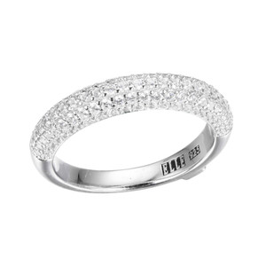 Sterling Silver  Elle " Stardust" Rhodium Plated Cz Ring Size 6