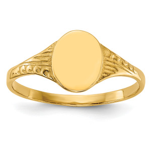 10KT Oval Polished Child Signet Ring