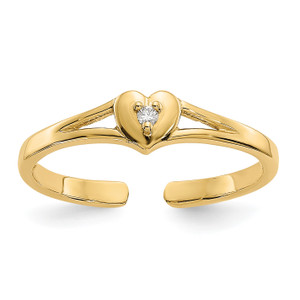 14KT .01ct Diamond Heart Toe Ring