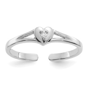 14KT White Gold .01ct Diamond Heart Toe Ring