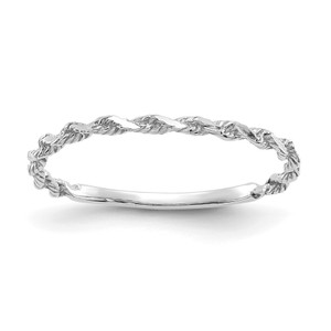 10KTW Diamond-cut Textured Rope Band Ring