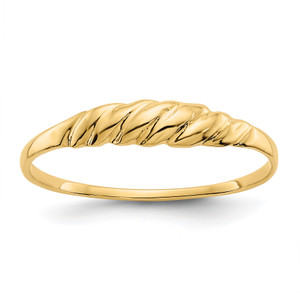 14KT Textured Ridged Dome Ring