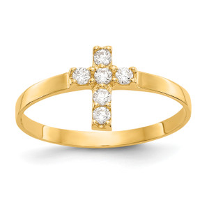 14KT Madi K Cubic Zirconia Cross Baby Ring