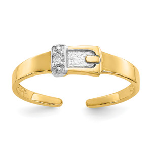 14KT .01ct Diamond Buckle Toe Ring