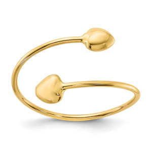 14KT Polished Adjustable Heart Ring