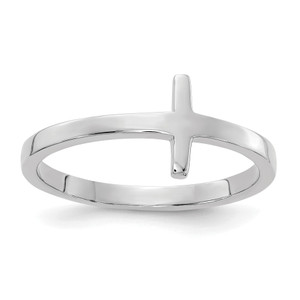 10KT White Gold Sideways Cross Ring