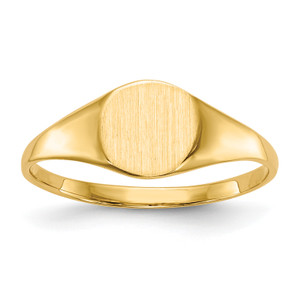 10KT 6.5x7.5mm Closed Back Signet Ring