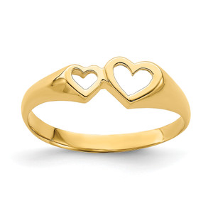 14KT Double Heart Cut-Out Ring