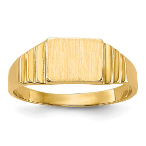 14KT Rectangular Satin Baby Signet Ring