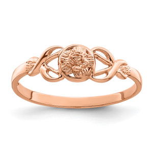 14KT Rose Gold Polished Flower Ring