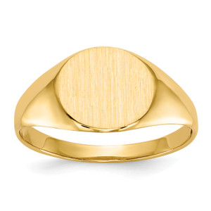 10KT 8.5x9.5mm Open Back Signet Ring