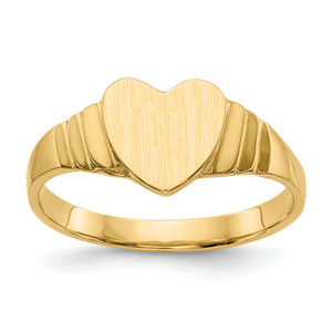 14KT Satin Baby Heart Signet Ring