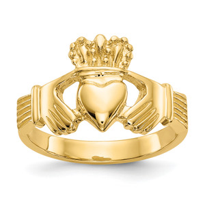 14KT Polished Claddagh Ring