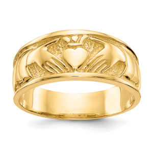 10KT Polished Claddagh Ring