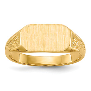 14KT  8.5x5.0mm Closed Back Childs Signet Ring