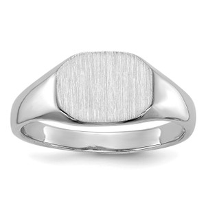 14KT White Gold  8.0x6.5mm Open Back Child's Signet Ring