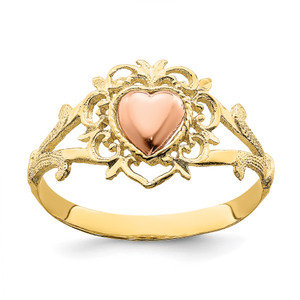 14KT Two-tone Heart Ring