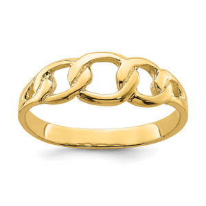 14KT Polished Chain Link Ring
