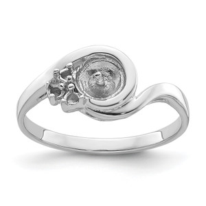 14KT White Gold Diamond & 6mm Pearl Ring Mounting