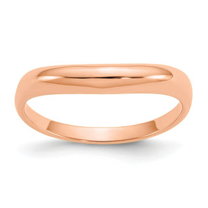 14KT Rose Gold Polished Stackable Wave Ring