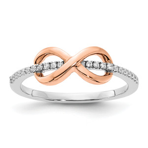 10KT Two-tone White & Rose Polished Infinity Diamond Ring