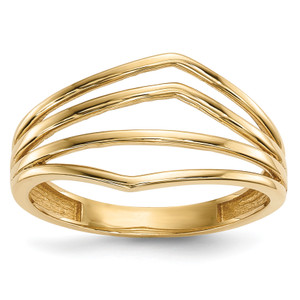 14KT Gold Polished 4-Bar Ring