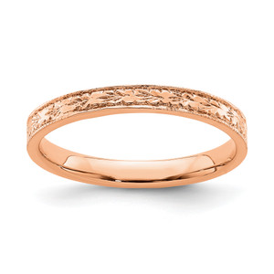 14KT Rose Polished Floral Band