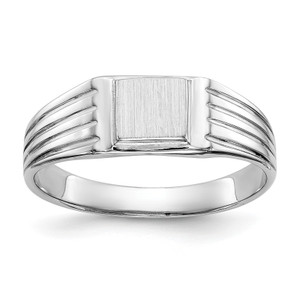 14KT White Gold 5.25x5.0mm Childs Open Back Signet Ring