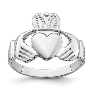 14KT White Gold Claddagh Ring