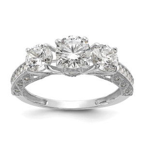 Tiara Collection Polished Cubic Zirconia Rings