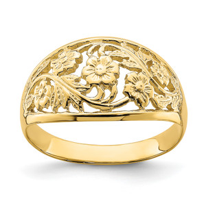 14KT Floral Dome Ring