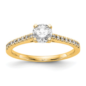 10KT Diamond Peg Set Semi-mount Engagement Ring