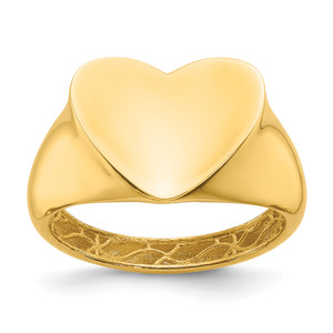 Herco 14KT Polished Heart Signet Ring