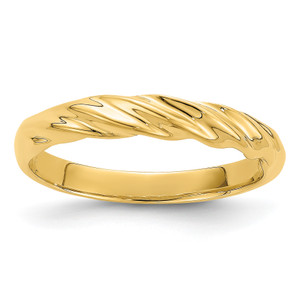 14KT Polished Thin Ribbed Dome Ring