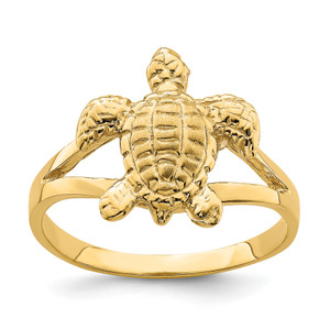 14KT Textured Sea Turtle Ring
