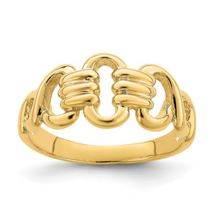 14KT Polished Freeform Links Ring