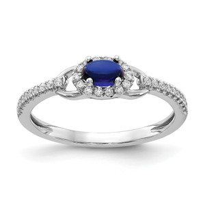 14KT White Gold Diamond and Cabochon Gemstone Ring