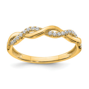 14KT Diamond Criss-Cross Wedding Band