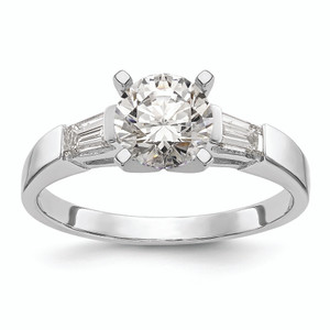 3 Stone Peg Set Semi-Mount Engagement Rings