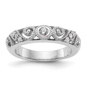 14KT White Gold 1/8 carat Diamond Complete Wedding Band