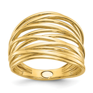 Herco 14KT Polished Criss Cross Ring