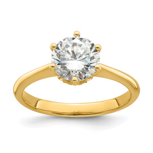 14KT (Holds 1.25 carat (7.50 mm) Round) 4-Prong with .03 carat Diamond Leaf Design Semi-Mount Engagement Ring