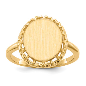 14KT 12.5x11.0mm Open Back Signet Ring