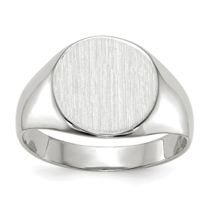 14KT White Gold 10.5x10.5mm Closed Back Signet Ring