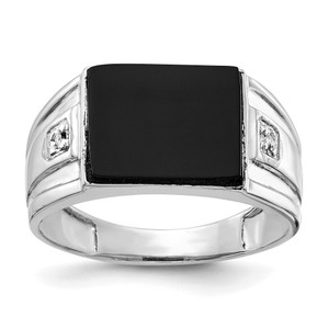 10KT White Gold AA Diamond men's ring